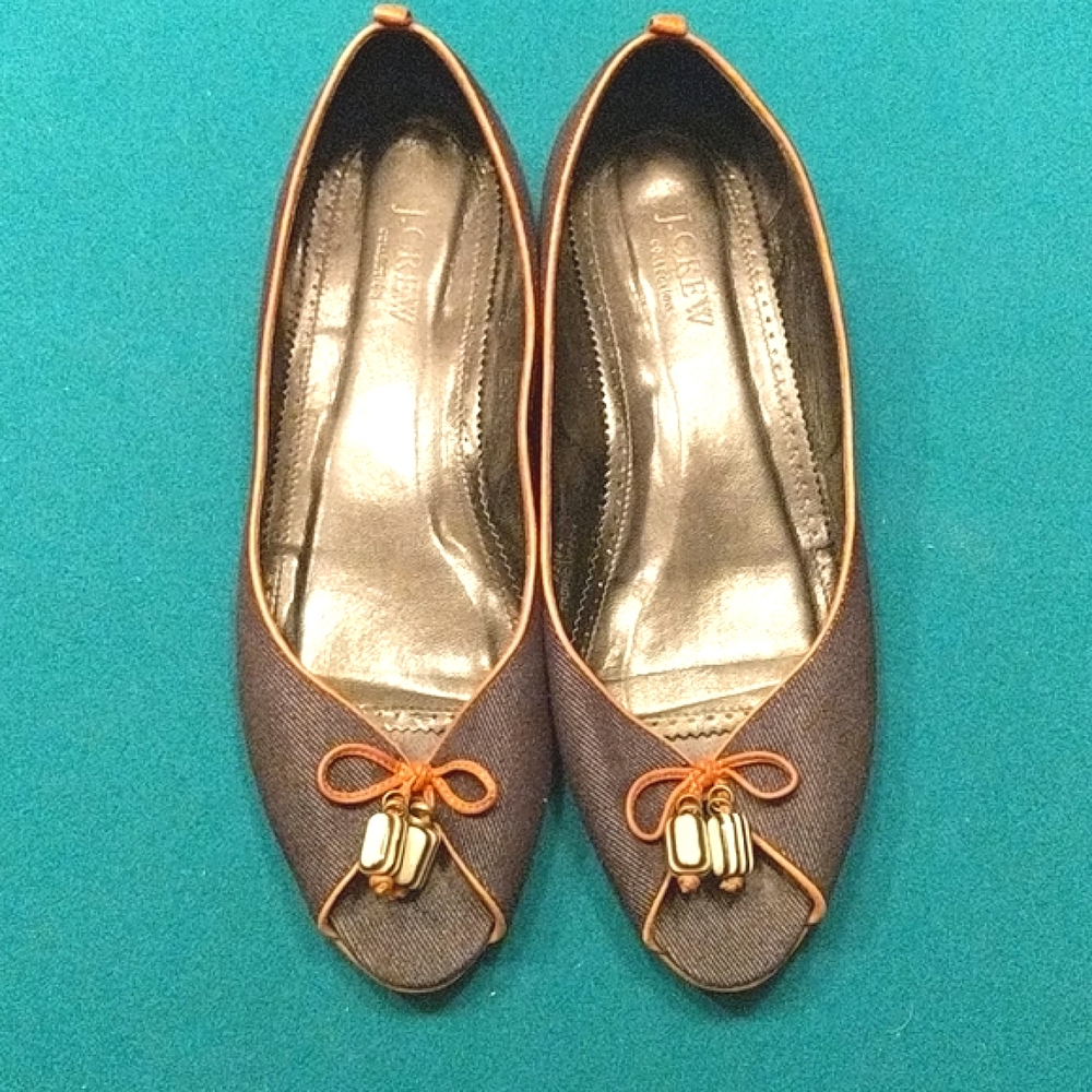 J.Crew Collection Denim Peep Toes